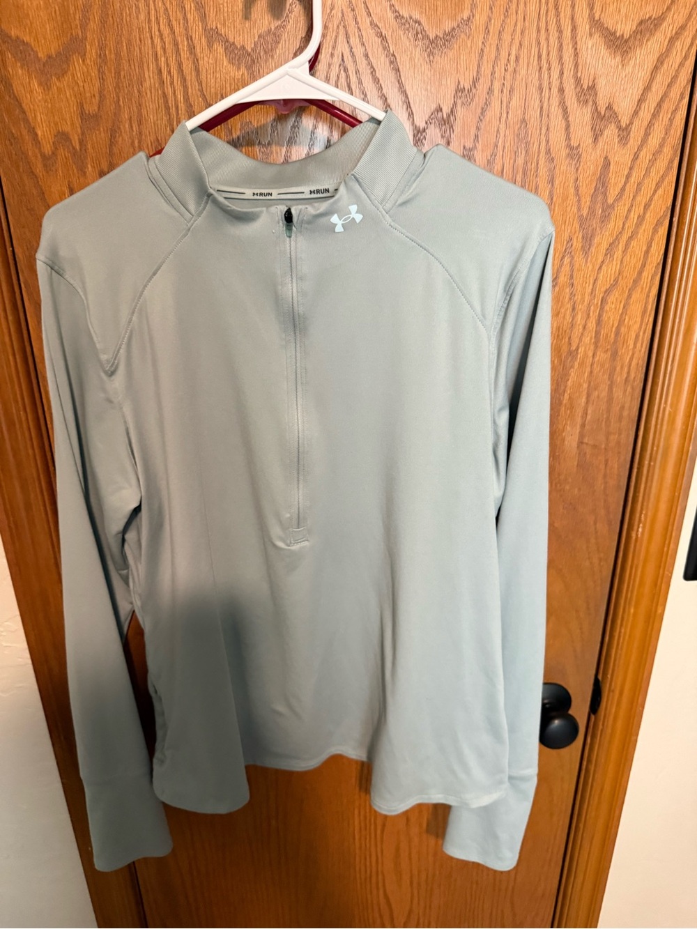 Under Armour Women's Sage Green Long-Sleeve 1/4 Zip Performance Top